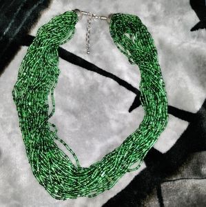 Vintage Green Seed Beaded necklace